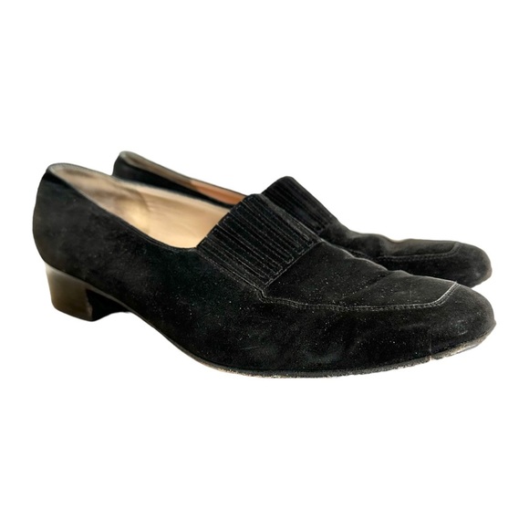 Salvatore Ferragamo Black Suede Loafers Size 9.5